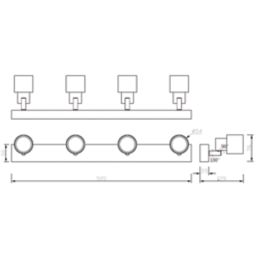 Knightsbridge  Bar 4-Light Quad GU10 Ceiling Spotlight Brushed Chrome