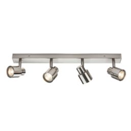 Knightsbridge  Bar 4-Light Quad GU10 Ceiling Spotlight Brushed Chrome