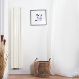 Time GLOW 1800mm x 345mm 4030BTU White Vertical Designer Radiator