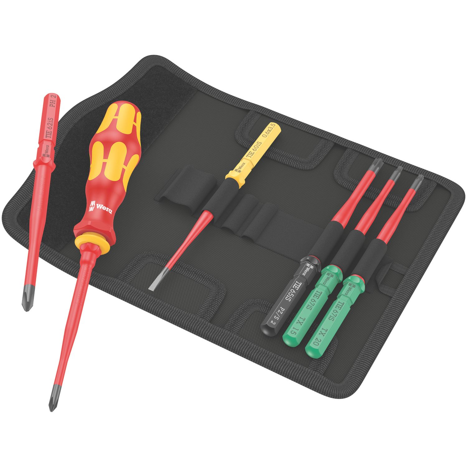 Wera Kraftform Kompakt Extra Slim 1 Tool Finder VDE Interchangeable Insulated Screwdriver Set 7 Pieces (592VM)