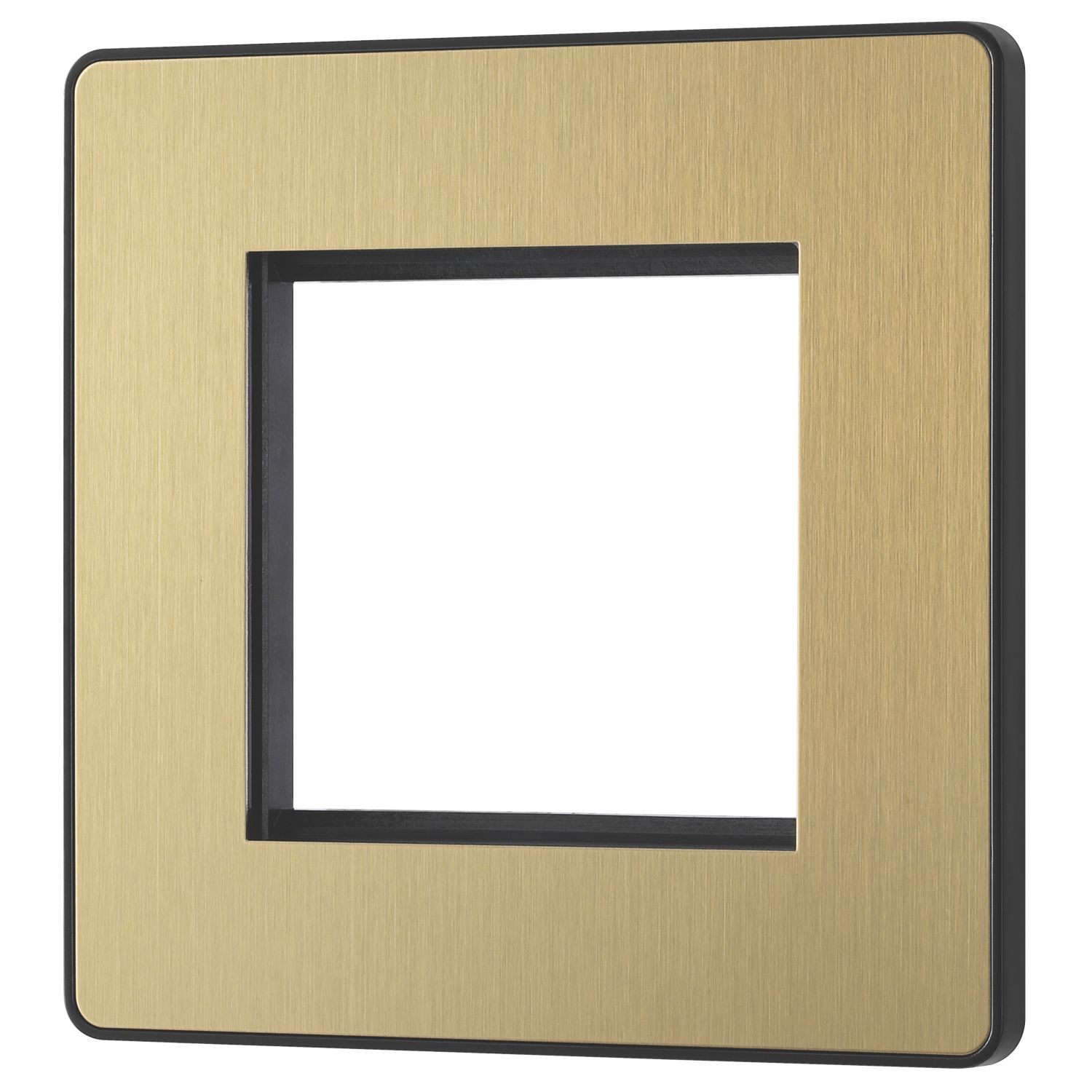 British General Evolve 2-Module Modular Faceplate Satin Brass (592XF)