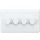 Knightsbridge Curved Edge 4-Gang 2-Way LED Leading Edge Dimmer  White