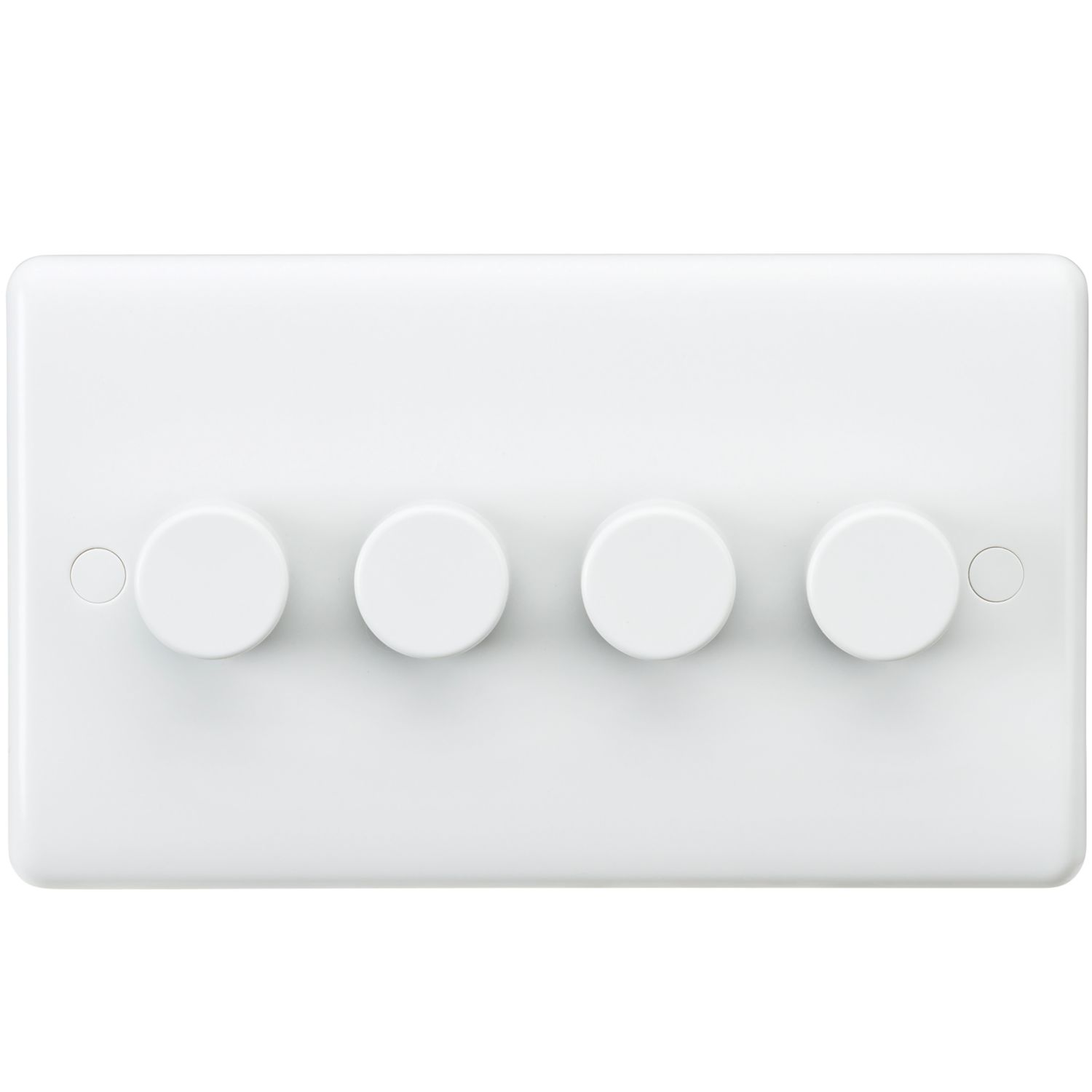 Knightsbridge Curved Edge 4-Gang 2-Way LED Leading Edge Dimmer White (592YA)