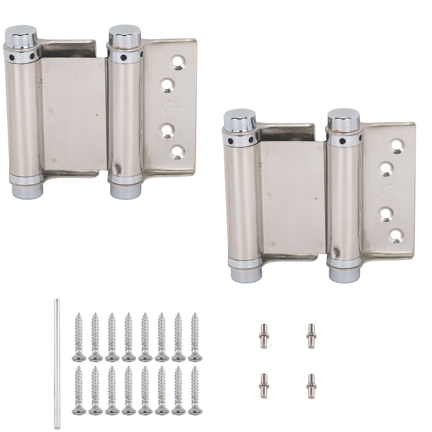 Eclipse Satin Stainless Steel Spring Hinges 78mm x 130mm 2 Pack (59306)