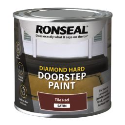 Ronseal 250ml Tile Red Satin Doorstep Paint