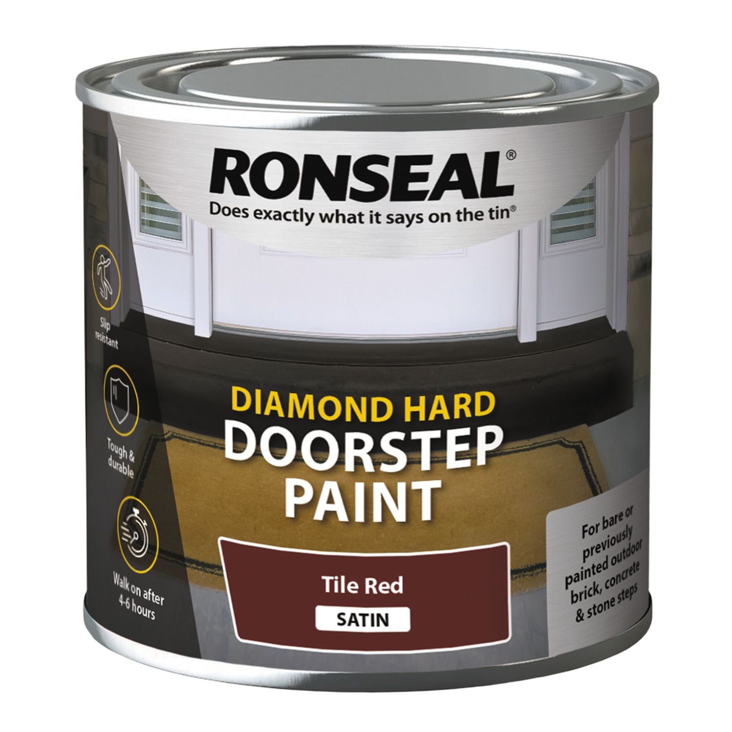 Ronseal 250ml Tile Red Satin Doorstep Paint (59363)
