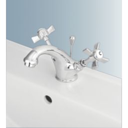 Swirl Edwardian Bathroom Basin Mono Mixer Tap with Pop Up Waste Chrome