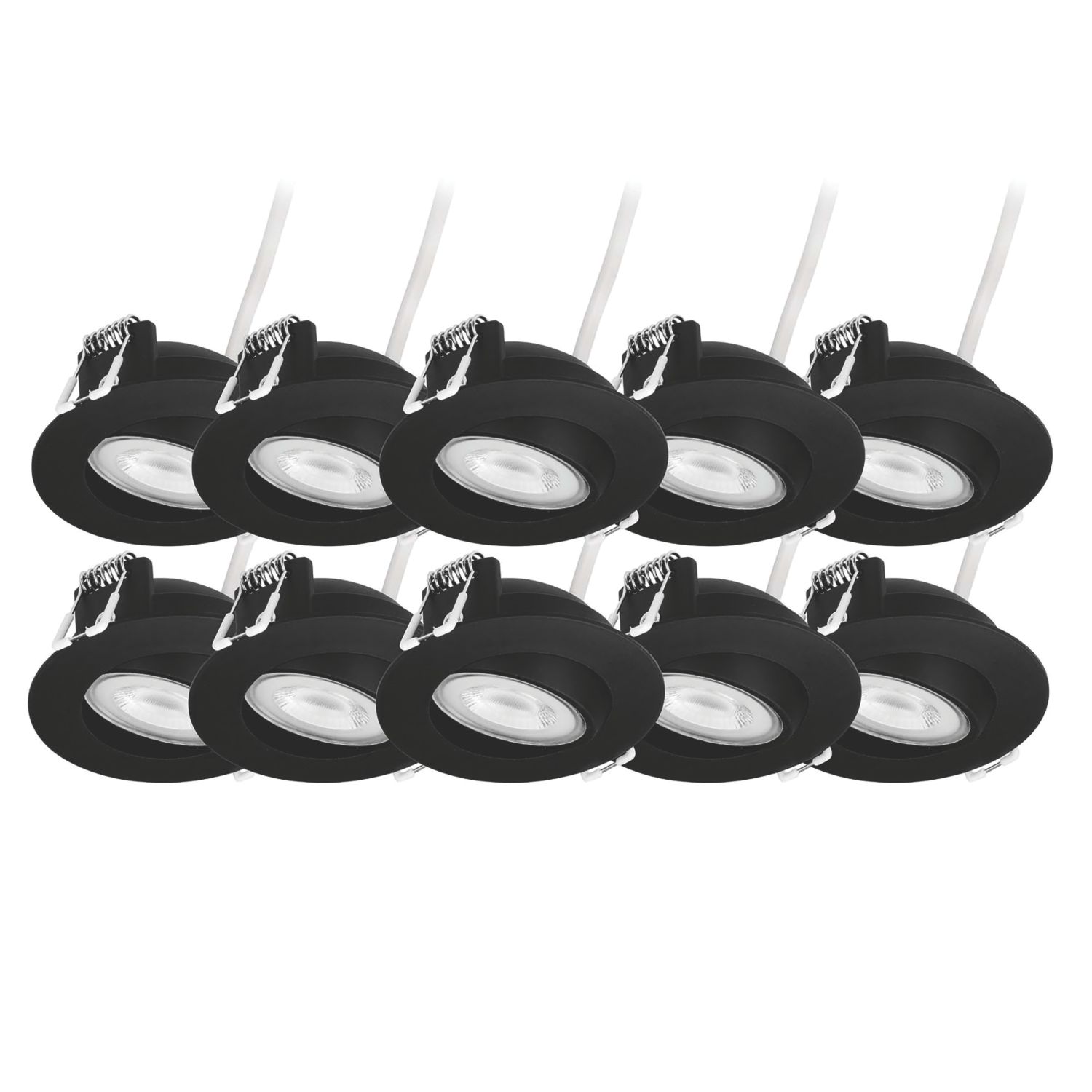 4lite VINOVIA Fixed & Adjustable LED Downlight Black 4W 480lm 10 Pack (593AA)