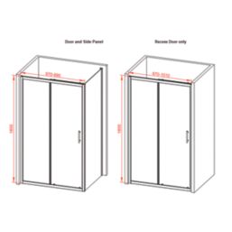 Fit Quick Framed Rectangular Sliding Shower Door Chrome 1000mm x 1850mm