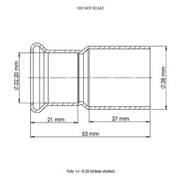 Flomasta  Copper Press-Fit M-Profile Reducer F 22mm x M 28mm 2 Pack