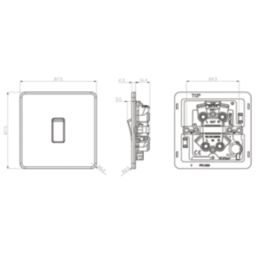 Knightsbridge Screwless 20A 1-Gang DP Control Switch Antique Brass