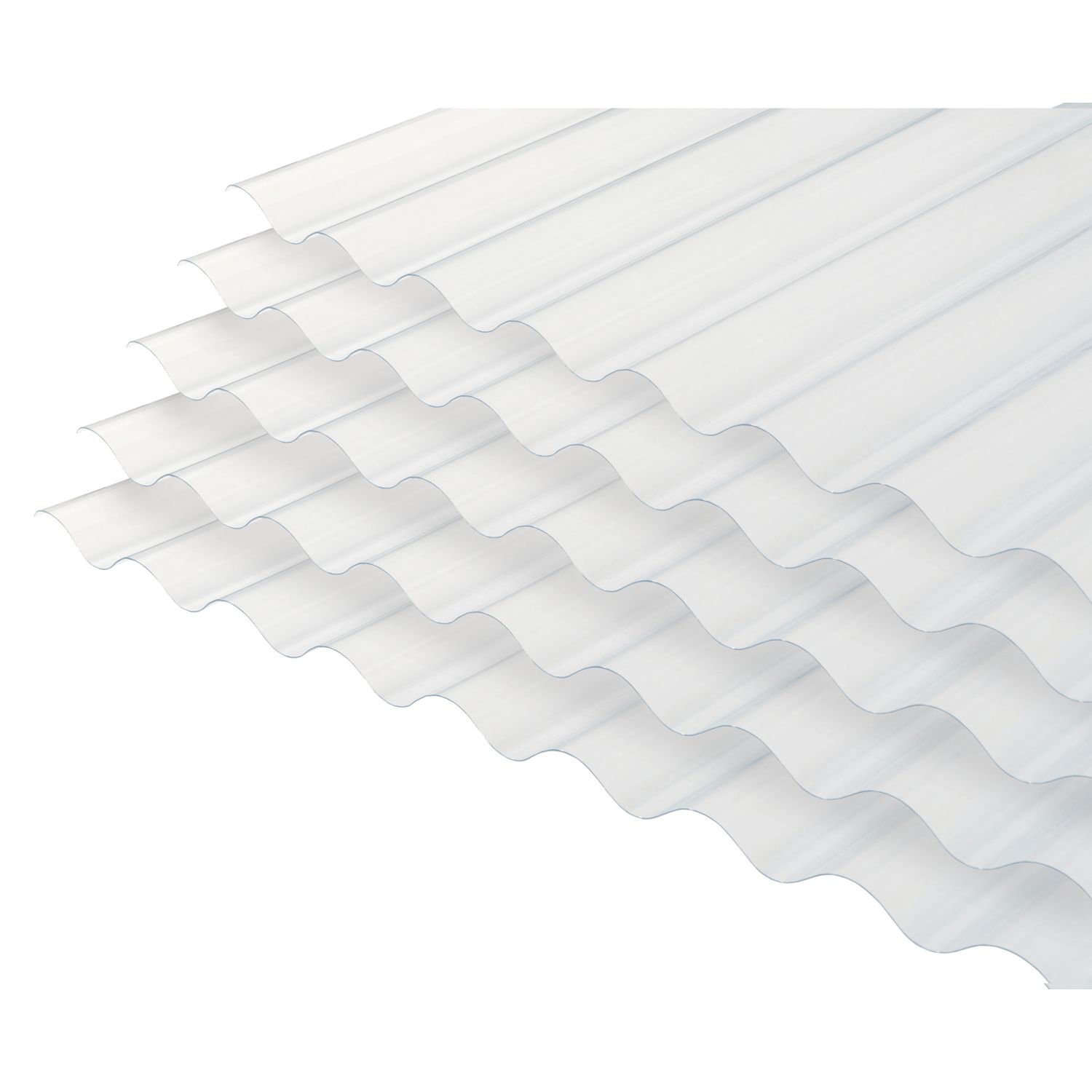 Radmat Building Materials Corrugated PVC Roof Sheet Clear 2125mm x 0.8mm x 762mm 5 Pack (593CY)