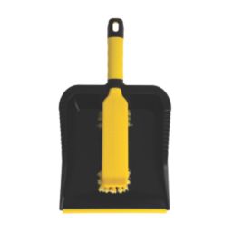 Bulldozer Dustpan & Brush Black & Yellow 2 Piece Set