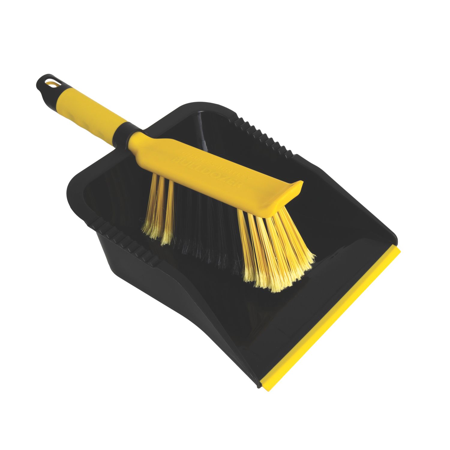Bulldozer Dustpan & Brush Black & Yellow 2 Piece Set (593EE)
