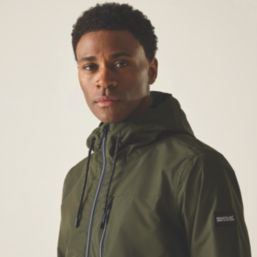 Regatta Shorebay Waterproof Jacket Dark Khaki / Black Large Size 49" Chest