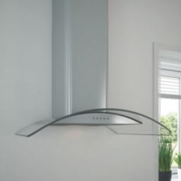 Cooke & Lewis  Curved Glass Hood Stainless Steel 600mm