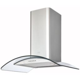 Cooke & Lewis  Curved Glass Hood Stainless Steel 600mm