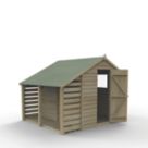 Forest 4Life 6' x 8' (Nominal) Apex Overlap Timber Shed with Lean-To & Assembly