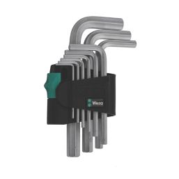 Wera 950/9 Chrome-Plated Metric Hex-Plus 5 L-Key Set 9 Pieces