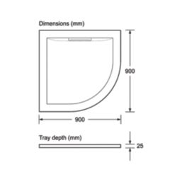 Mira Flight Level Quadrant Shower Tray Slate Grey 900mm x 900mm x 25mm