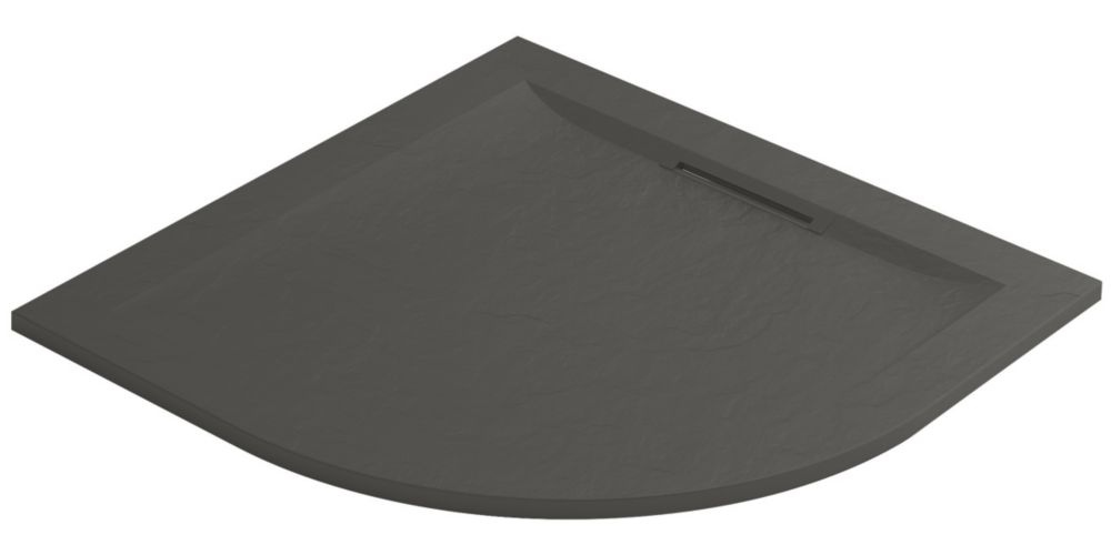 Mira Flight Level Quadrant Shower Tray Slate Grey 900mm x 900mm x 25mm ...