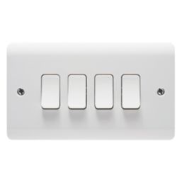 Crabtree Instinct 10AX 4-Gang 2-Way Light Switch  White