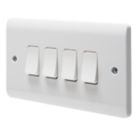 Crabtree Instinct 10AX 4-Gang 2-Way Light Switch  White