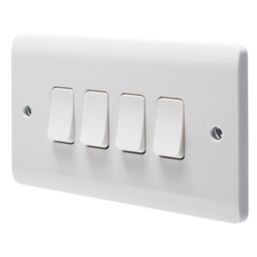 Crabtree Instinct 10AX 4-Gang 2-Way Light Switch  White