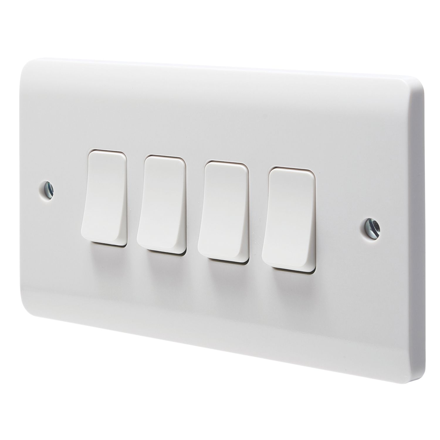 Crabtree Instinct 10AX 4-Gang 2-Way Light Switch White (593HV)