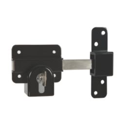GateMate Black Double-Locking Euro Long Throw Lock 70mm