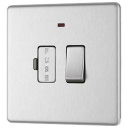 LAP  13A Switched Fused Spur with LED Brushed Stainless Steel