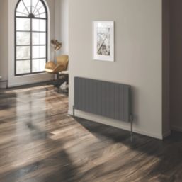 Reina Casina 600mm x 1040mm 3869BTU Anthracite Horizontal Aluminium Radiator