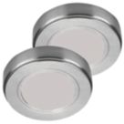 Sensio Hype R Pro Round LED Under Cabinet Lights Steel 4W 231 - 243lm 2 Pack