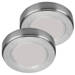 Sensio Hype R Pro Round LED Under Cabinet Lights Steel 4W 231 - 243lm 2 Pack