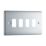 British General Nexus Metal Grid 4-Module Grid Faceplate Polished Chrome