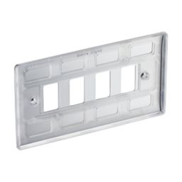 British General Nexus Metal Grid 4-Module Grid Faceplate Polished Chrome