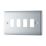 British General Nexus Metal Grid 4-Module Grid Faceplate Polished Chrome