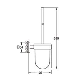 Grohe Start Cube Toilet Brush Set Chrome