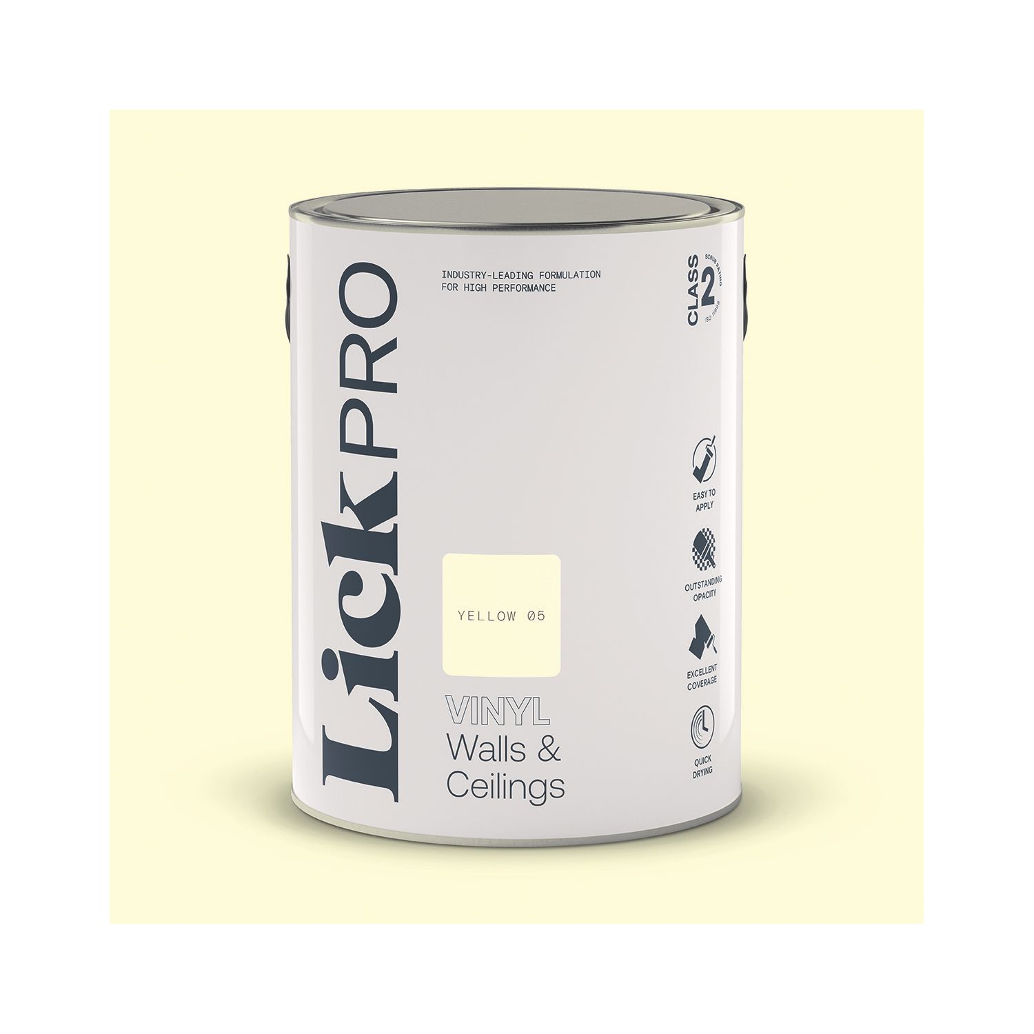 LickPro 5Ltr Yellow 05 Vinyl Matt Emulsion Paint (593TM)