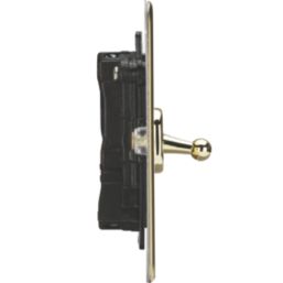 Knightsbridge  10AX 2-Gang 2-Way Light Switch  Polished Brass