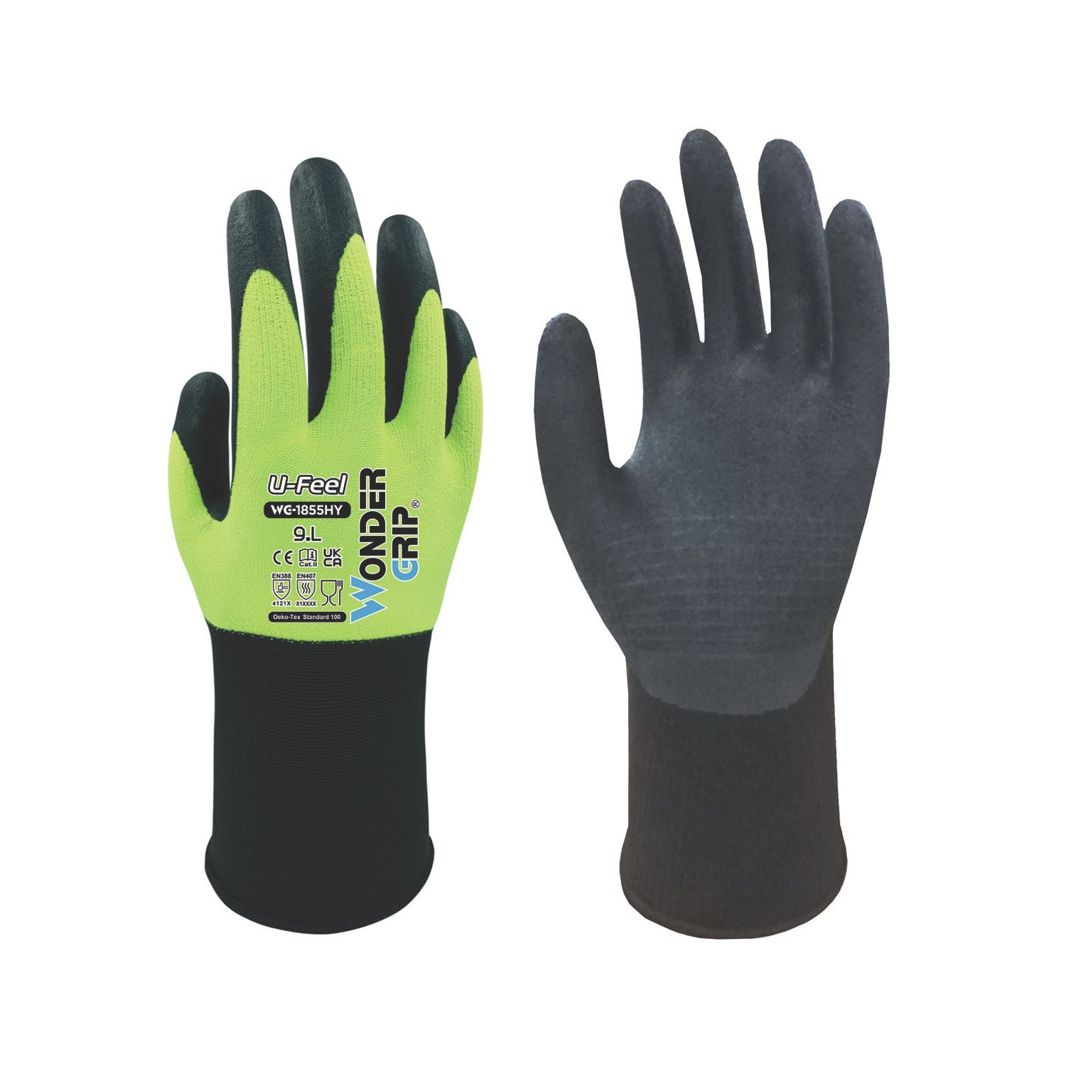 Wonder Grip WG-1855HY U-Feel General Handling Gloves Yellow Large (593VJ)