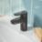 Swirl Caldew Black 121mm Standard Lever Mono Basin Mixer Tap  With Clicker Waste