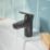 Swirl Caldew Black 121mm Standard Lever Mono Basin Mixer Tap  With Clicker Waste