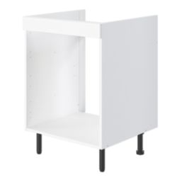 Pragma Matt White 600mm x 590mm x 860mm Flat Packed Kitchen Appliance Housing Unit (593YC)