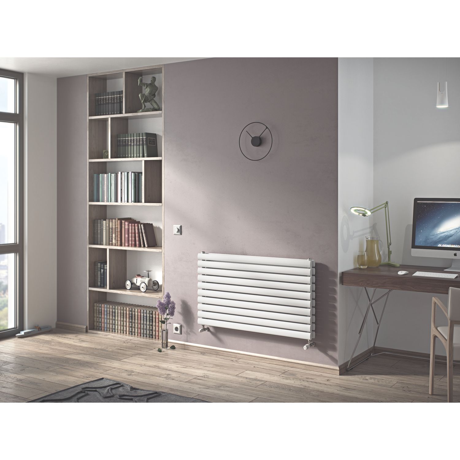 Ximax Fortuna 584mm x 1000mm 3396BTU White Horizontal Designer Radiator (5943H)