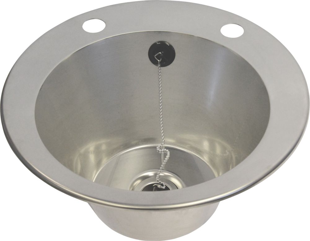 1 Bowl Stainless Steel Inset Washbasin 385mm x 160mm