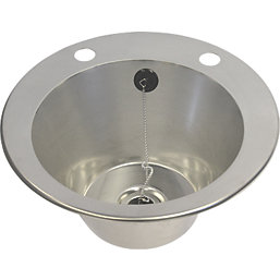 1 Bowl Stainless Steel Inset Washbasin 385mm x 160mm