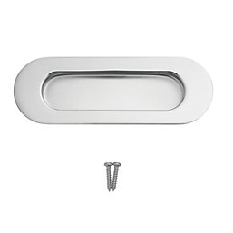 Eurospec Oval Flush Pull Handle 120mm Polished Stainless Steel