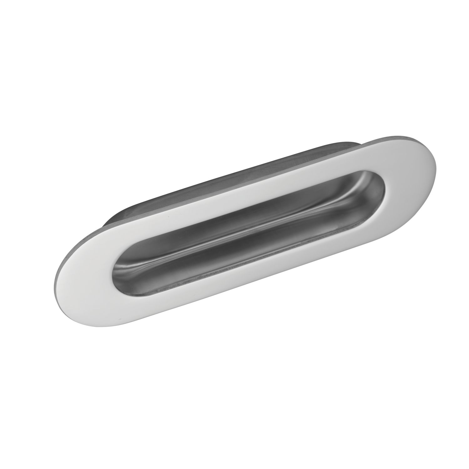 Eurospec Oval Flush Pull Handle 120mm Polished Stainless Steel (5949P)