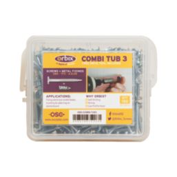 Orbix Combi Tub3 Plasterboard Fixings & Screws 13mm x 32mm 150 Pack